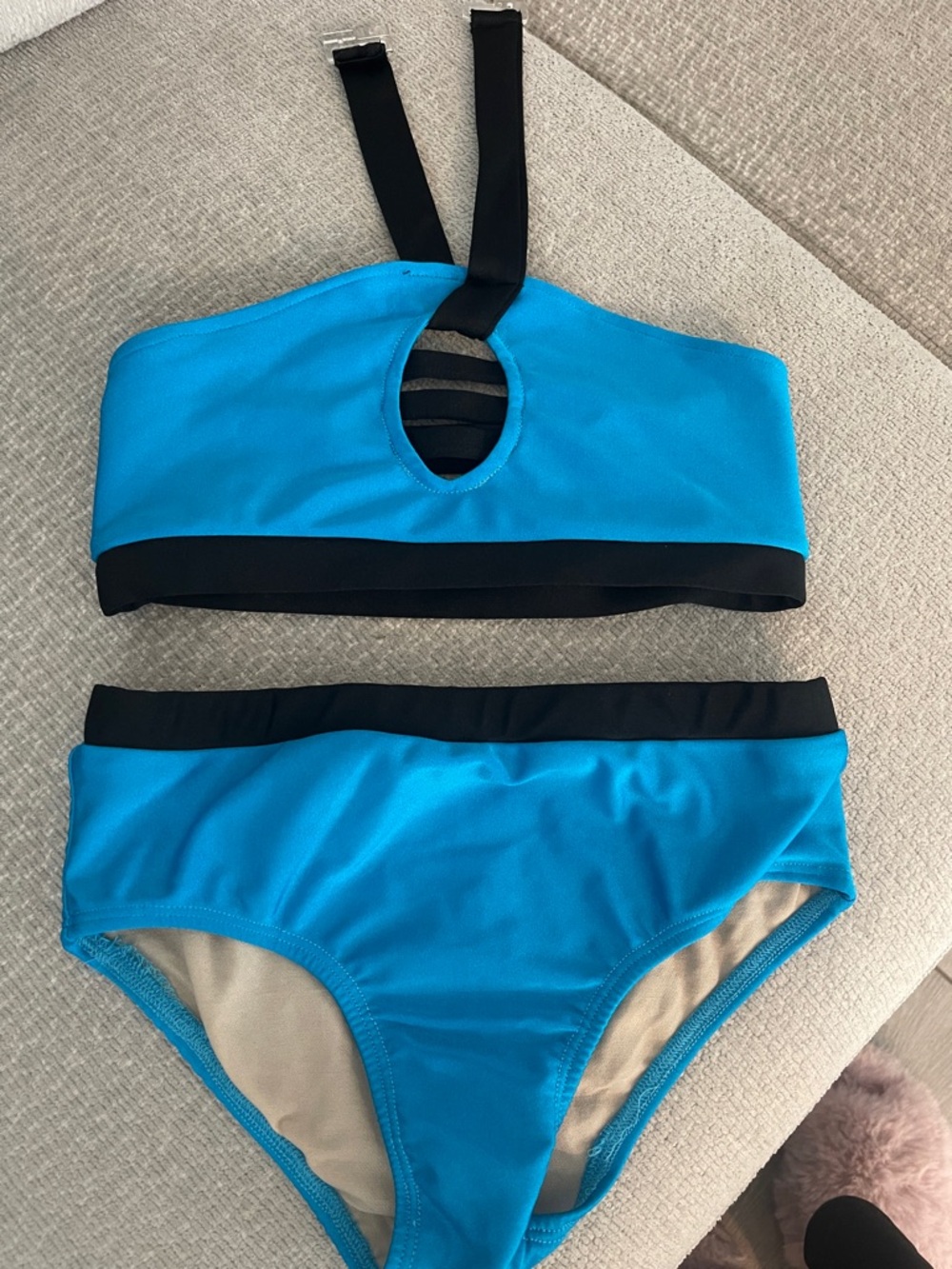 Blue Two-Piece dance set with Black Trim oh la la youth large